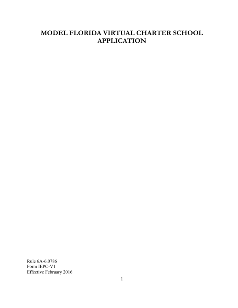 Model Florida Virtual Charter School Application