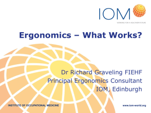 Ergonomics * What Works?