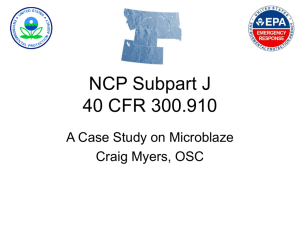 NCP Subpart J 40 CFR 300.910