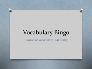 Vocabulary Bingo - OCPS TeacherPress
