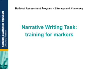 Narrative writing task: Training for markers (PowerPoint)