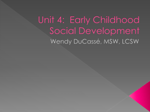Unit 4: Early Childhood Social Development