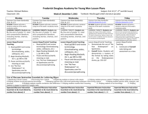 Frederick Douglass Academy for Young Men Lesson Plans