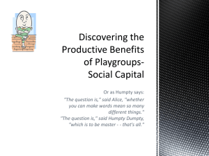 The Productive Benefits of Playgroups- Social Capital
