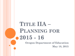 title iia – planning for 2015 - 16