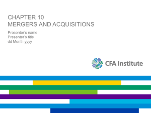 Chapter 10 Mergers and Acquisitions