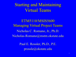 Starting and maintaining virtual teams