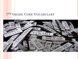 Core Vocabulary - Garnet Valley School District