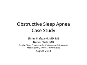 Obstructive Sleep Apnea Case Study