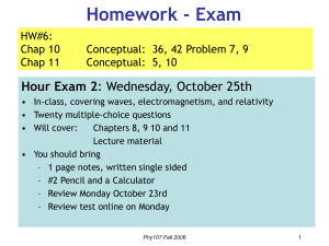 Homework - Exam - UW High Energy Physics