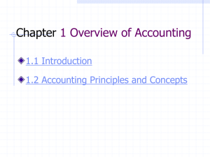 Lesson One Overview of Accounting