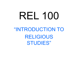 REL 100 - Department of Religious Studies