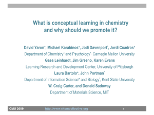 What is conceptual learning in chemistry and why