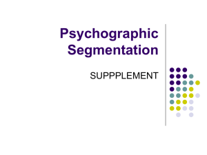 Psychographic Segmentation Supplement