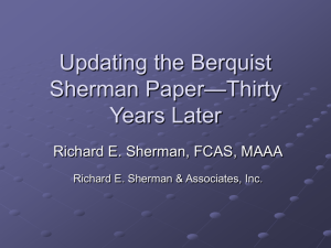 Updating the Berquist Sherman Paper—Thirty Years Later