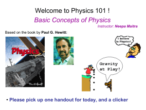 Welcome to Physics 101 - Hunter College