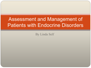 Assessment and Management of Patients with Endocrine Disorders