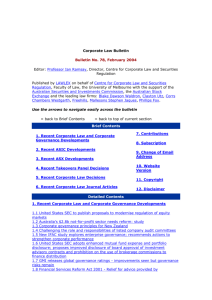 Corporate Law Bulletin 78 - February 2004