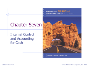 Internal Control and Accounting for Cash