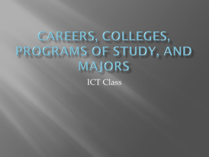 Careers, Colleges, Programs of Study, and Majors