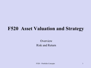 F520 Asset Valuation and Strategy