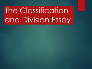 Classification Essay