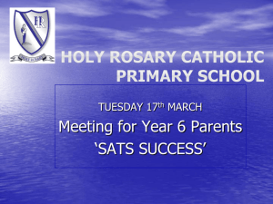 SATS SUCCESS Parents meeting 2015