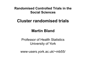 Cluster randomised trials - User Web Areas at the