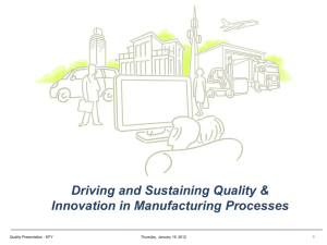 Driving and Sustaining Quality & Innovation