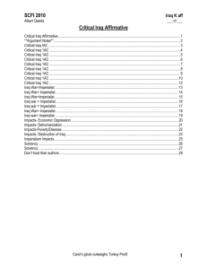 Iraq Critical Aff