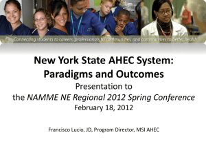 New York State AHEC System: Paradigms and Outcomes
