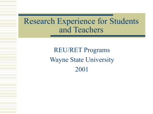 REU - RHIG - Wayne State University