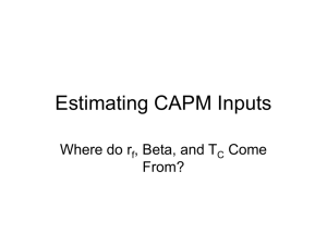 Estimating CAPM Inputs - Yale School of Management