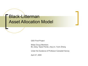 Black-Litterman Asset Allocation Model