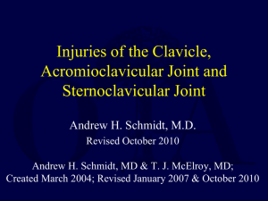 Injuries of the Clavicle, Acromioclavicular Joint