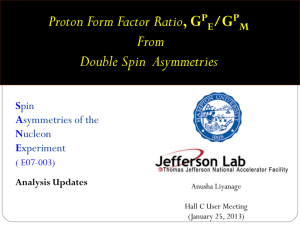 Proton Form Factor Ratio, Ge/Gm, from Double Sipn