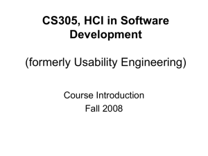 CS305, HCI in Software Development