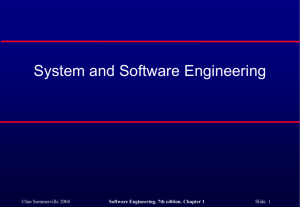 Software Engineering, 7th edition. Chapter 1