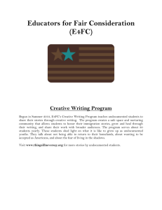 Creative Writing Program - Educators for Fair Consideration