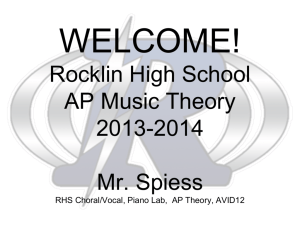 Rocklin High School AP Music Theory 2013