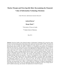 Reexamining the Financial Value of Information Technology Decisions