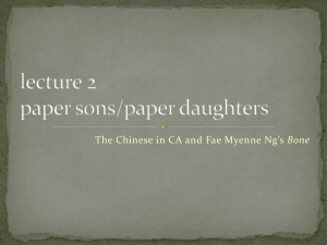 lecture 2 paper sons/paper daughters
