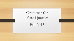Grammar for First Quarter