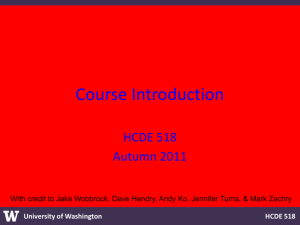 University of Washington HCDE 518