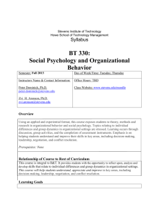 Social Psychology and Organizational Behavior