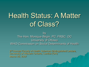 Health Status: A Matter of Class? Health System Management