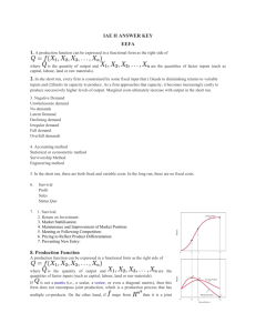 IAE II ANSWER KEY EEFA 1. A production function can be