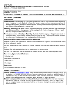 Volleyball Unit Plan - Rowan University
