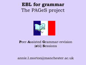 EBL for grammar The PAGeS project