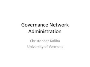 Governance Network Administration